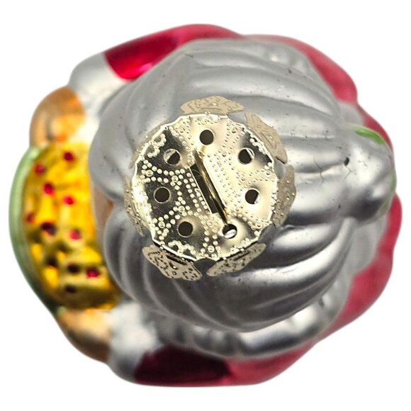 Vintage Mercury Glass Style Mrs. Claus Santa Christmas Ornament With Pie 1990's - Picture 5 of 8